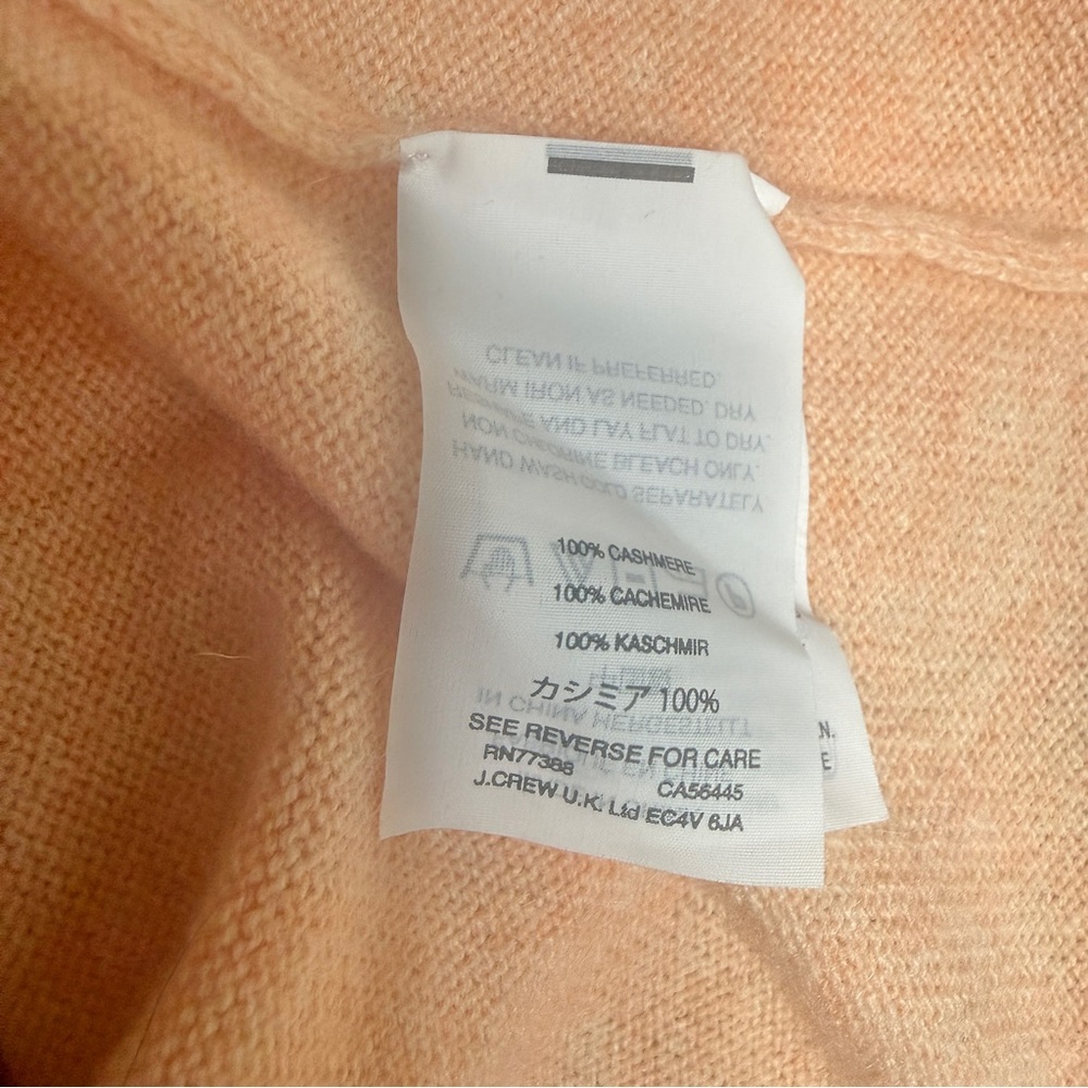 J. Crew 100% Cashmere Women's Peach Short Sleeve Tee - Picture 6 of 9